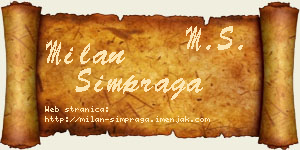 Milan Šimpraga vizit kartica